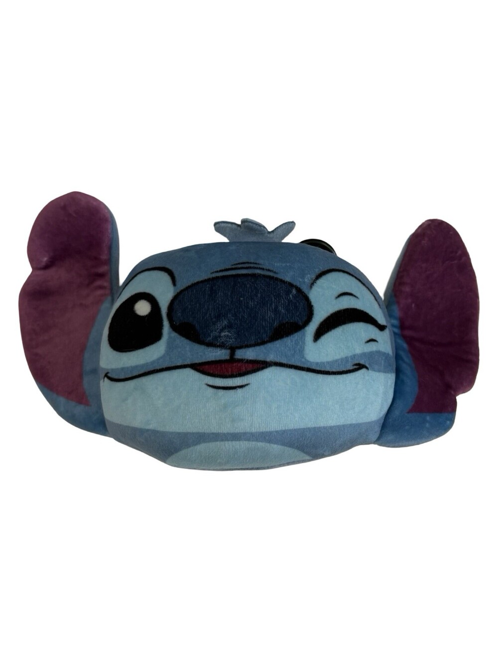 Official Disney Stitch Soft Blue Plush Zipper Pouch  Clip-on Accessory 5"